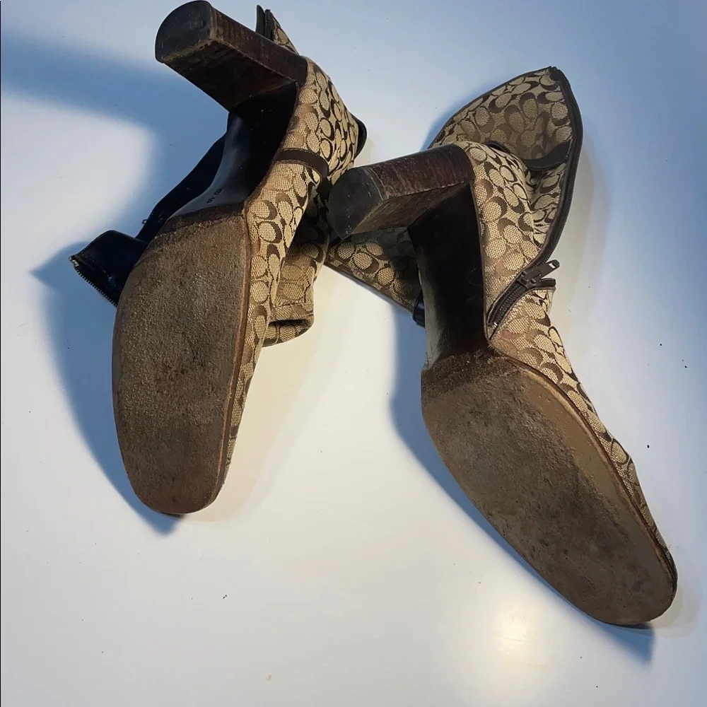 Coach Brown and Tan Ankle Boots - Picture 5 of 9